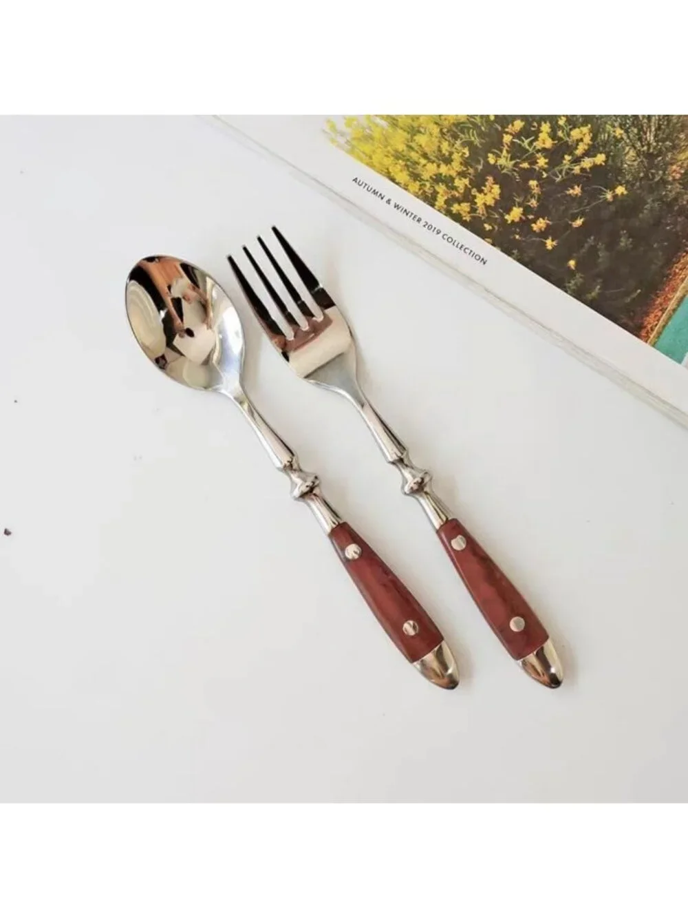 20-Piece Vintage Silverware Set for 4, Stainless Steel Cutlery, Dishwasher Safe